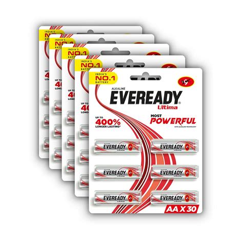 Eveready Ultima Aa Alkaline Battery Pack Of 30 Electronics