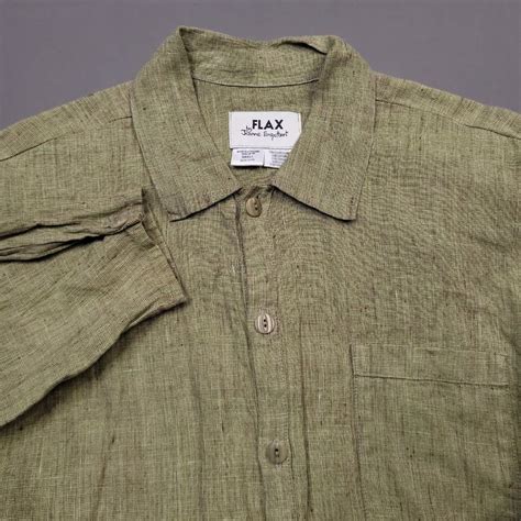 Flax By Jeanne Engelhart Linen Button Up Shirt B Gem