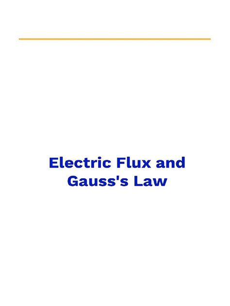 Electric Flux Gauss Law Pdf