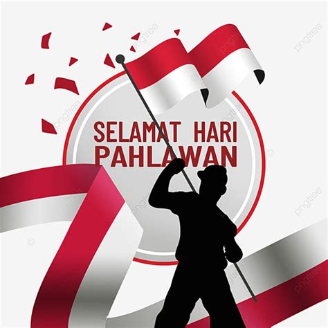 Indonesia Heroes Day Hd Transparent Men Waving The National Flag