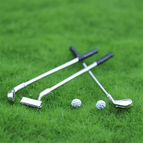 2018 Hot Sale Simulation Miniature 3Pcs Golf Clubs Models Metal Mini ...