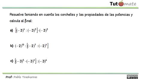 Ejercicio 5 Potencias De Enteros Unidad 3 1º Eso Youtube