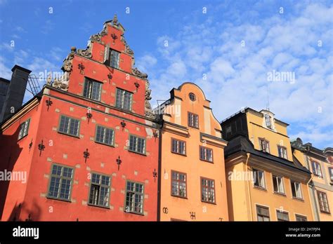 Stockholm city landmarks in Sweden. Stortorget square architecture in ...