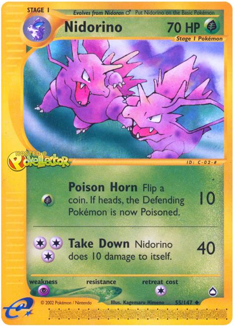 Nidorino Aquapolis 55 Pokemon Card