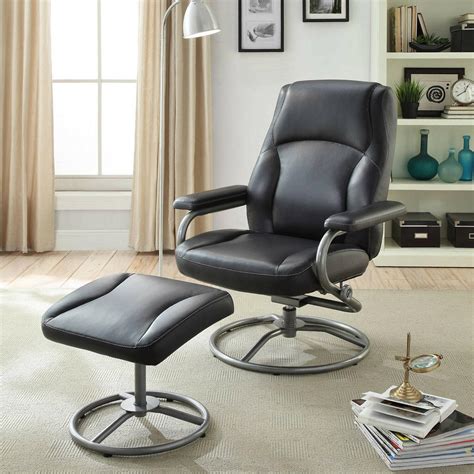 Swivel Recliner Chair Ottoman Set Leader Rocker Footrest