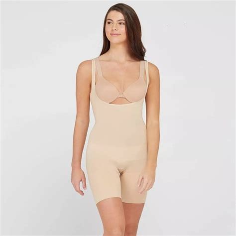 Assets By Spanx Intimates Sleepwear Nwt Assets Spanx Shaping Openbust Body Suite Naked Sz