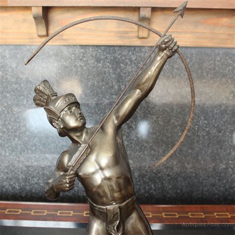 Antiques Atlas 16 Bronzed Spelter Roman Greek Archer Figurine