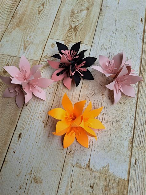 Lily Paper Flower Template Paper Flowers For Diy Projects Etsy