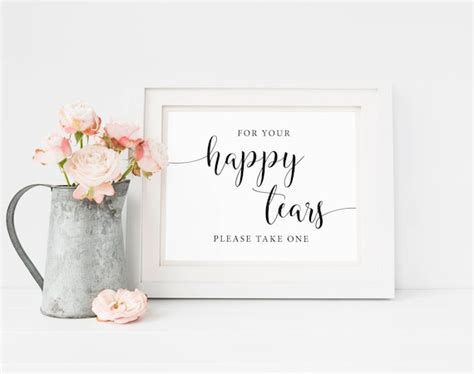 For Your Happy Tears Printable Happy Tears Sign Wedding Tissues Sign