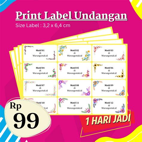 Jual Cetak Label Nama No103 Custom Murah 1 Hari Jadi Shopee Indonesia