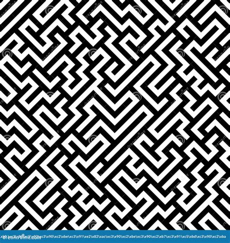 Black And White Maze Background Image Vector Illustration Stock Vector Illustration Of