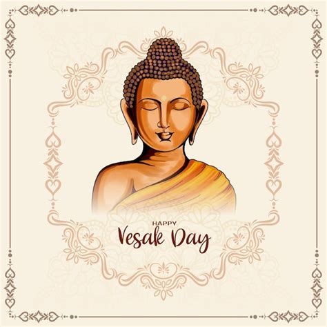 Free Vector Happy Buddha Purnima Or Vesak Day Festival Greeting Card