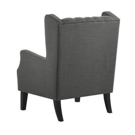 Lilola Home Irwin Gray Linen Button Tufted Wingback Chair 88862GY