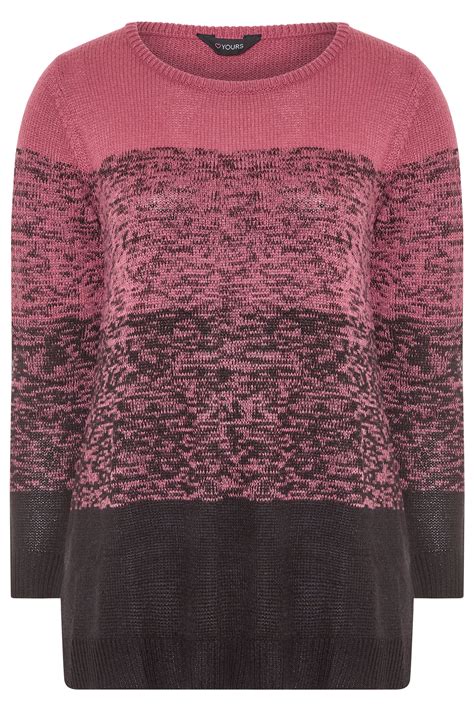 Pink Twist Colour Block Knitted Jumper Yours Clothing