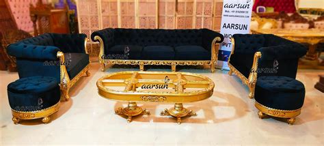 Black And Gold Sofa Set Baci Living Room