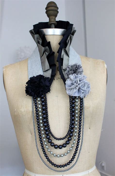 Love This Statement Collar Necklace Fabric Jewelry Diy Fashion