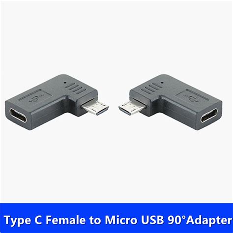 Adaptador Usb Micro Usb 90 Graus Macho Para Usb C F Mea Tipo C Para Adaptador