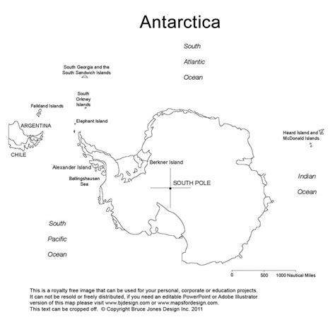 Antarctica Outline Map Printable