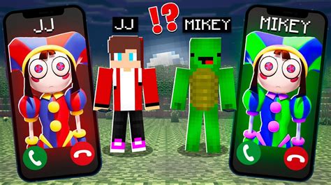 Jj Pomni Mikey Pomni Calling To Jj And Mikey At Night In Minecraft