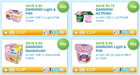 New Printable Coupons Dannon Yogurt Activia Light And Fit More Stretching A Buck