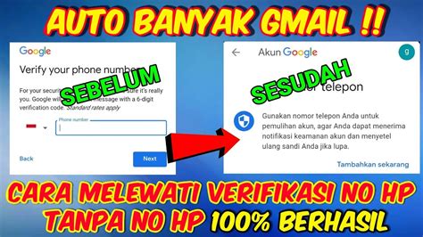 Cara Buat Akun Gmail Banyak Tanpa Verifikasi No Hp Terbaru Youtube