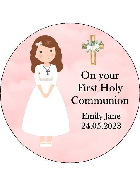 First Holy Communion Cake Topper Edible Icing Or Wafer Personalised