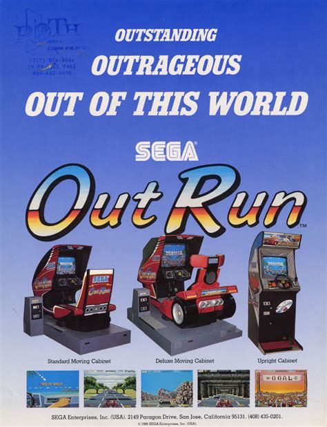 Out Run Sega Video Game Usa The Arcade Flyer Archive