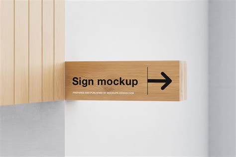 Wooden Direction Sign Logo Mockup Free Psd Set Psfiles