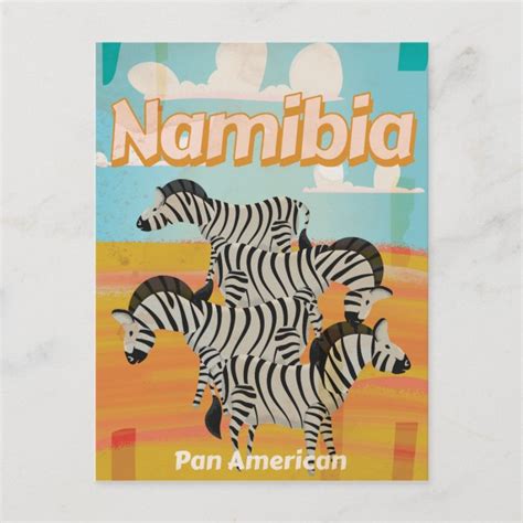 Namibia Vintage Travel Poster Postcard Zazzle