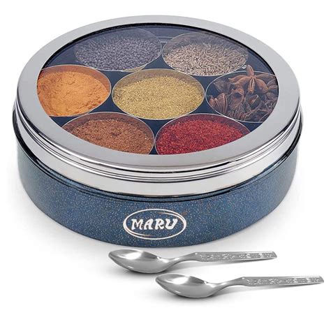 Buy Maru Colored Spice Box Stainless Steel Large Masala Dabba Steel