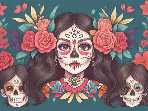 Premium Ai Image Dia De Los Muertos Day Of The Dead Woman With Sugar