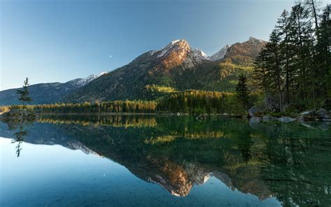 Nature Landscape Reflection Lake Water Mountain Trees Forest