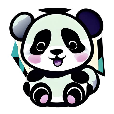 Cute Kawaii Chibi Baby Puppy Cube Panda Minimalist Design Graphic ...