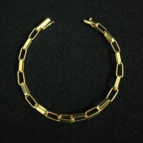 Pulseira Tijolinho 5mm Banhado A Ouro Shopee Brasil