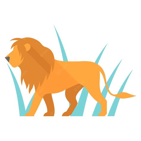 Premium Vector Lion Icon In Flat Color Style