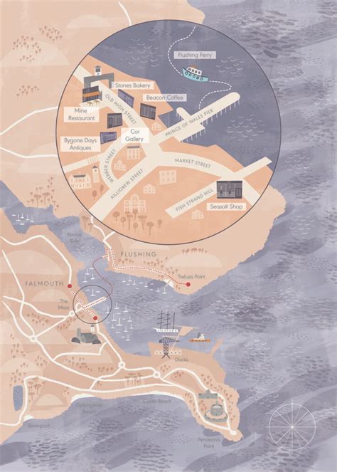 Falmouth Illustrated Map Matt Johnson Illustration