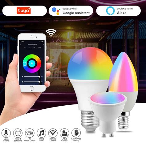 Tuya Rgb Smart Gu C A T E E B Light Bulb Dimmable Wifi