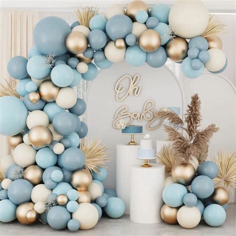 Kit Ghirlanda Arco Pezzi Palloncino Oro Metallizzato Bianco