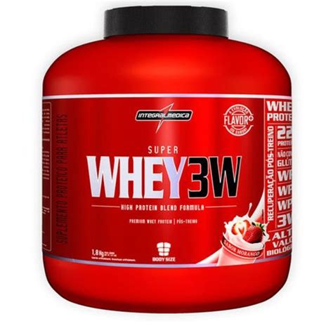 Super Whey 3W 1800g Morango IntegralMédica OtimaNutri