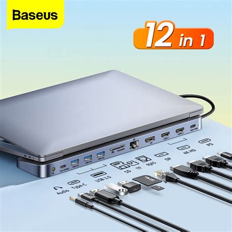 Baseus In Type C Hub To K Hdmi Compatible Dp Rj Mm Jack Sd