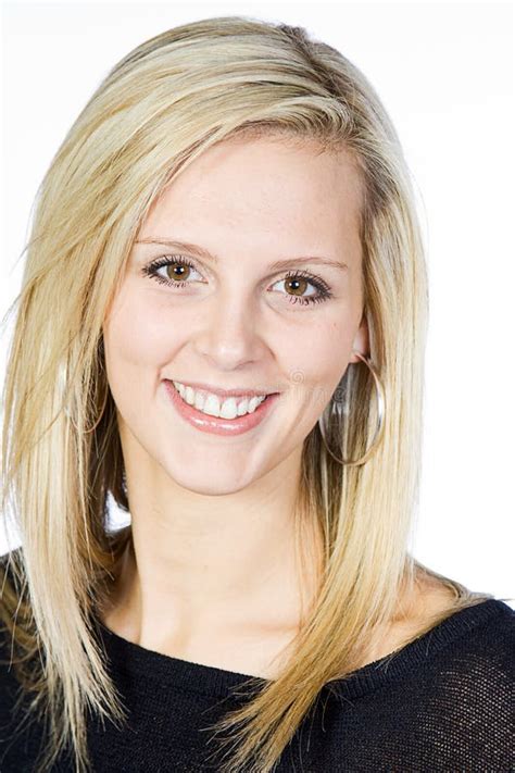 Beautiful Blonde Girl Looking Into Camera Stock Photo Image Of Isolated Lifestyle