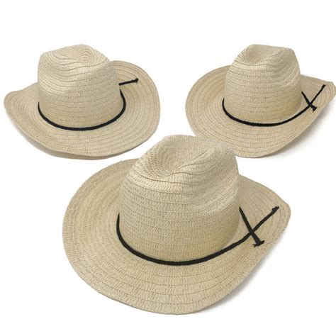 12 Cowboy Hats Adult Western Straw Hats With Band For Western Theme