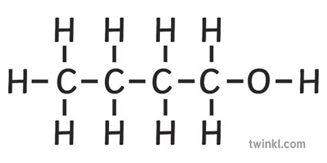 Formuła Pokazana Butanolu Nauka Drugorzędna Czarno Biała Rgb Illustration