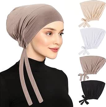 XEPST 4 PCS Hijab Undercap For Women Islamic Muslim Under Hijab Cap