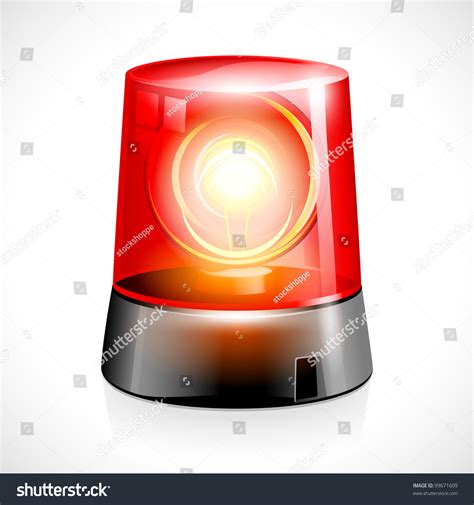 Vector Illustration Red Flashing Emergency Light Stock Vector (Royalty ...