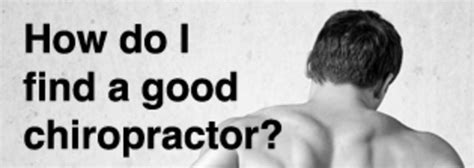 how to find a good chiropractor