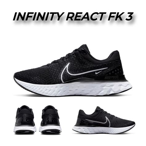 🔥ลดเพิ่ม 10 15 ทักแชทรับโค้ด🔥 Nike React Infinity Run Fk 3 Core Black