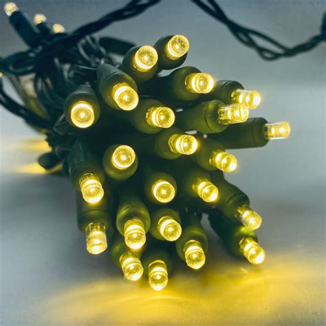 50-light 5mm Warm White Twinkling LED Christmas Lights, 6" Spacing Gre – Christmas Light Source