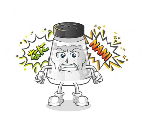 premium vector salt shaker anime angry vector cartoon character