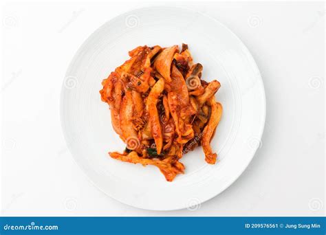 Stir Fried Squid On White Background Stock Image Image Of Rice Squid